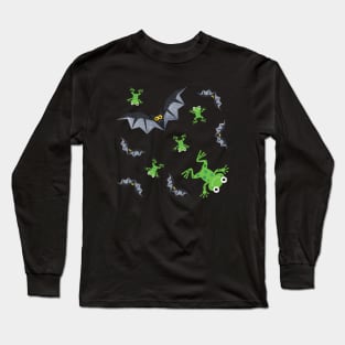 It's Raining (Sparkly Halloween) Bats and Frogs Long Sleeve T-Shirt